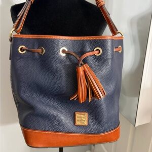 Dooney & Bourke Blue and Brown Bucket Bag